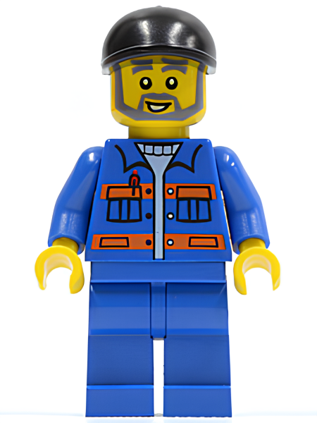 Минифигурка Lego Blue Jacket with Pockets and Orange Stripes cty0290 U